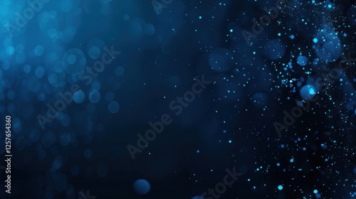 Blue background with scattered dots for design. Banner template with white space in the center for text. Suitable for minimalist abstract wallpaper and modern web projects.
