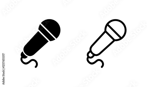 Microphone icon logo design. karaoke sign and symbol