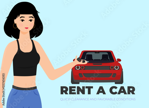 Rent a car design over background, vector illustration