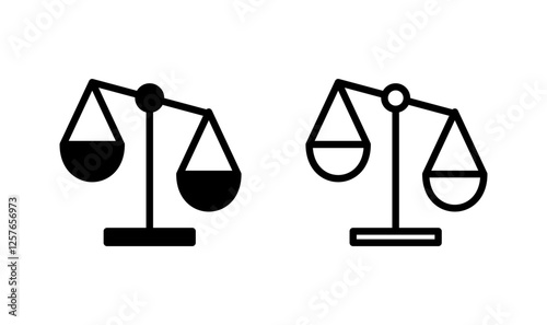 Scales icon logo design. Law scale icon. Justice sign and symbol