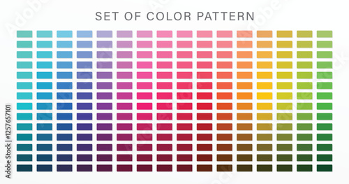 Set of Color palette, Table color shades, Color harmony Trend colors. Vector illustration