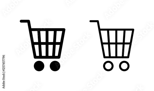 Shopping icon logo design. Shopping cart sign and symbol. Trolley icon