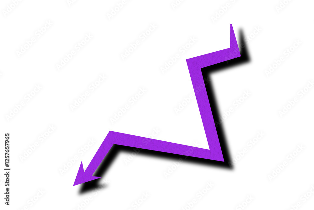 Purple arrow graph pointing down financial chart, transparent background Purple arrow graph pointing down financial chart, transparent background