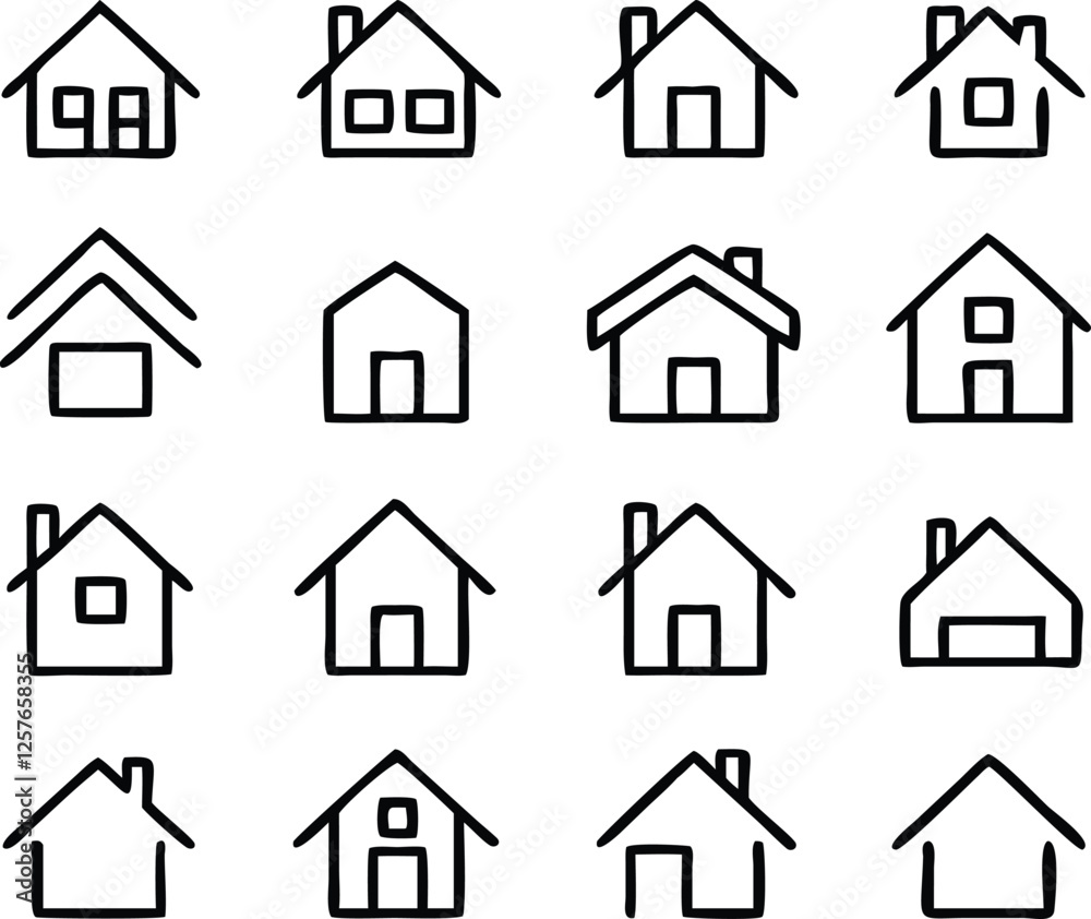Home icons line collection. Vector Home icons line collection. Vector