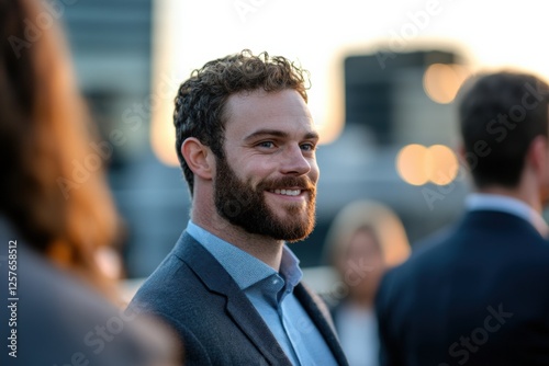 man in suit looking away