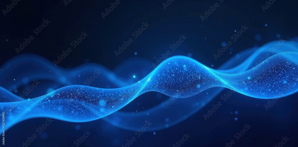 Fototapeta premium Abstract blue digital waves flow across dark and white backdrop , pattern, technology, pulse