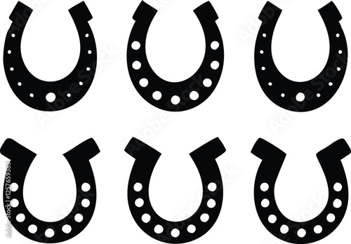 Horseshoe icon set. Vector