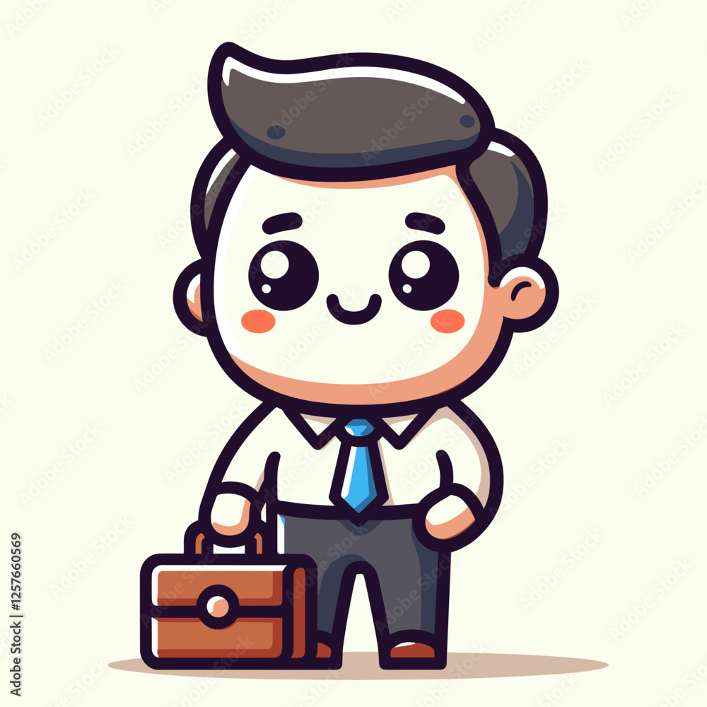 Cute businessman holding a briefcase Cute businessman holding a briefcase