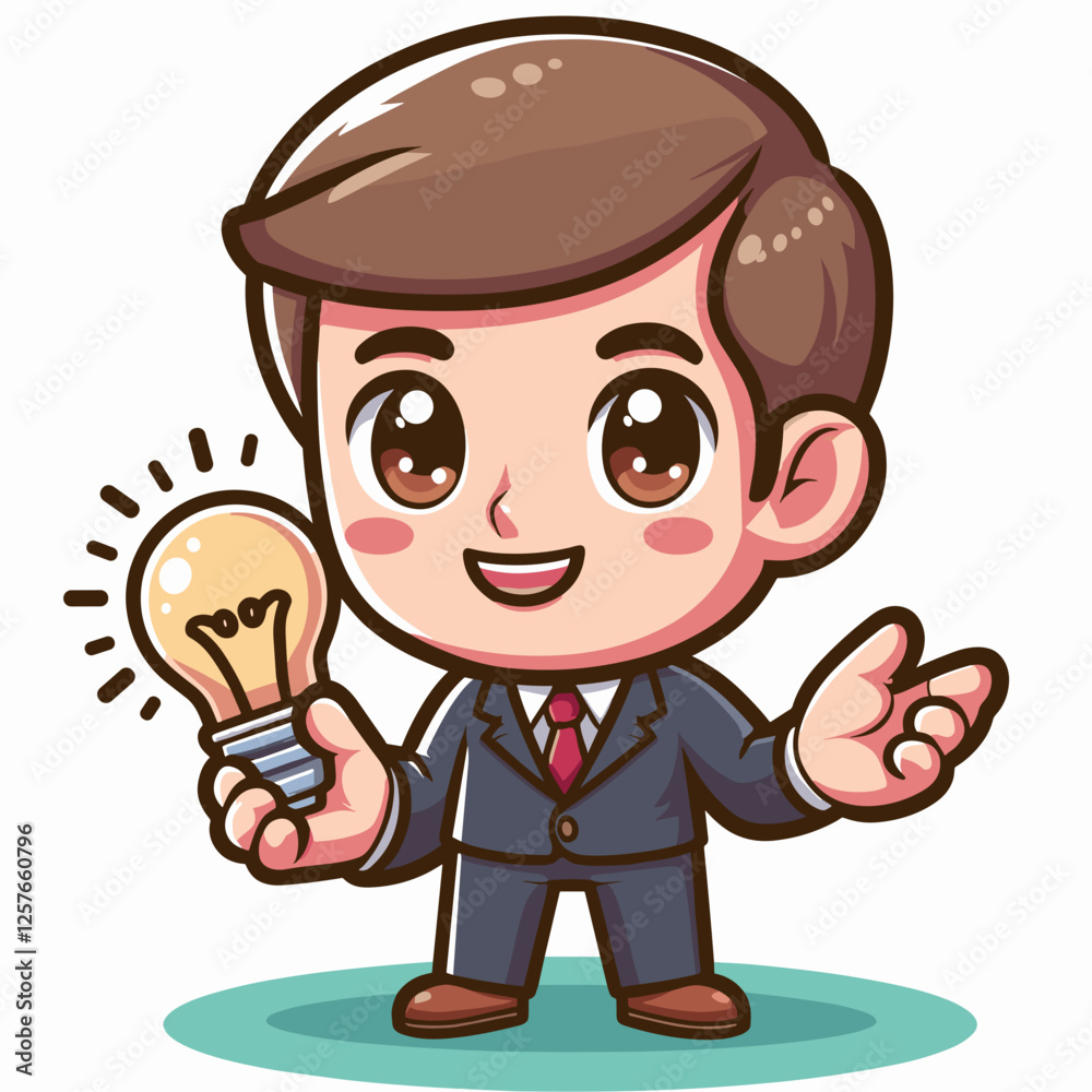 Businessman holding a glowing lightbulb Businessman holding a glowing lightbulb