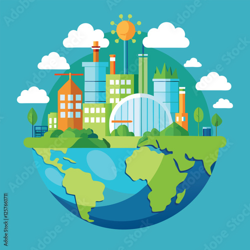Green Cityscape: Urban Transformation for Earth Day eco hope nature growth future