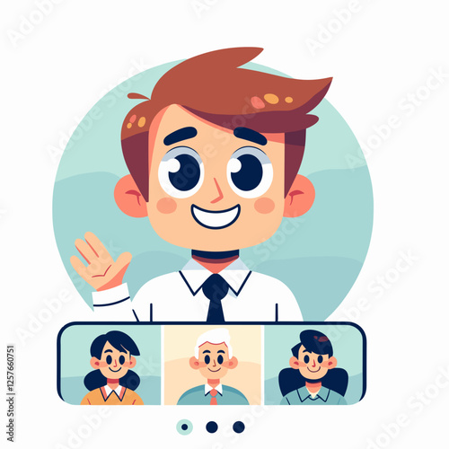 Businessman in a video conference call