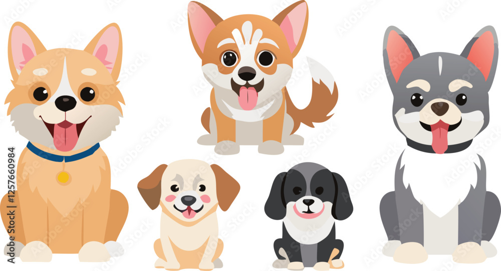 Different dogs collection. Vector Different dogs collection. Vector
