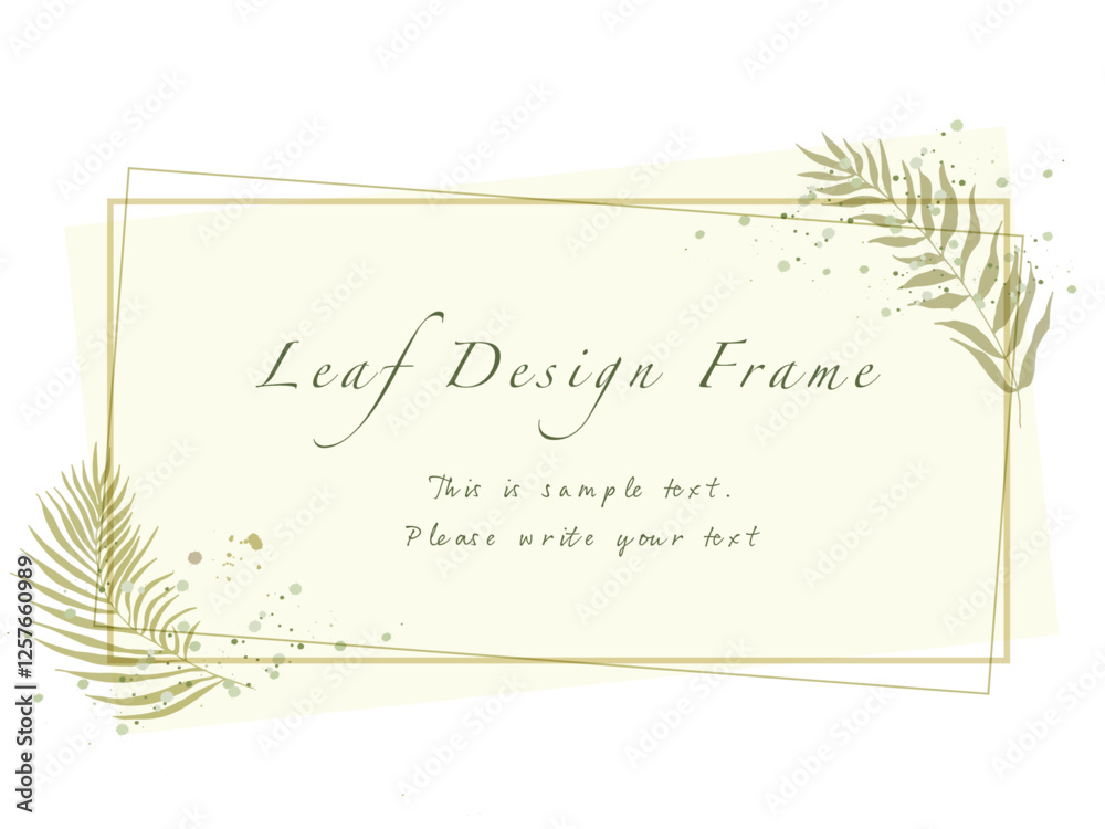 Obraz premium simple leaf text frame