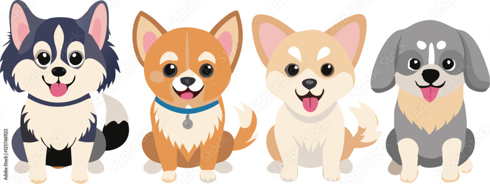Different dogs collection. Vector Different dogs collection. Vector