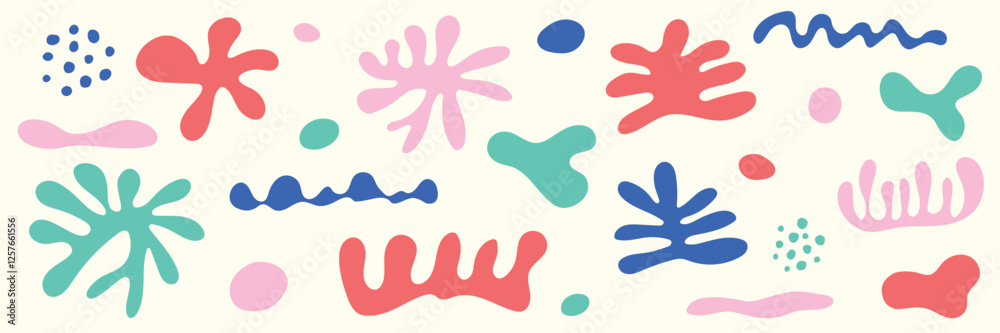 Set of hand drawn organic shapes. Design with abstract elements. Vector illustration Set of hand drawn organic shapes. Design with abstract elements. Vector illustration
