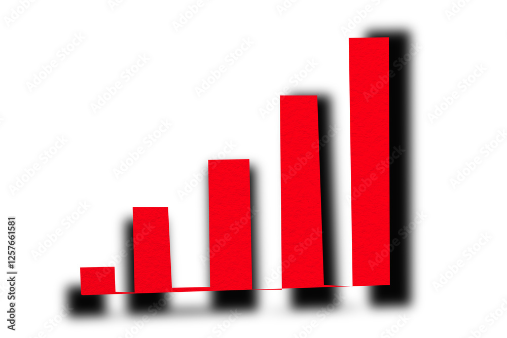 Red arrow graph pointing up shows financial chart, transparent background. Red arrow graph pointing up shows financial chart, transparent background.