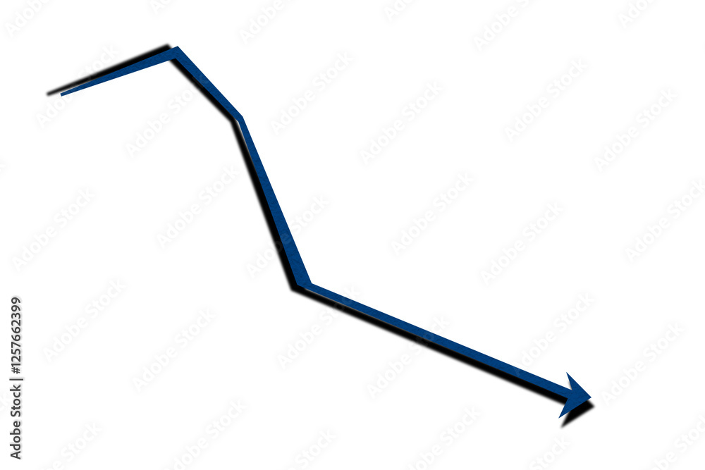 Blue arrow graph pointing down financial chart transparent background Blue arrow graph pointing down financial chart transparent background