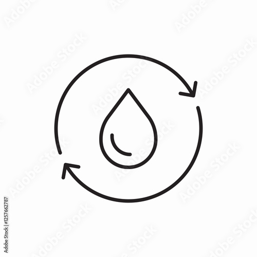 Water recycling drop cycle icon vector sign