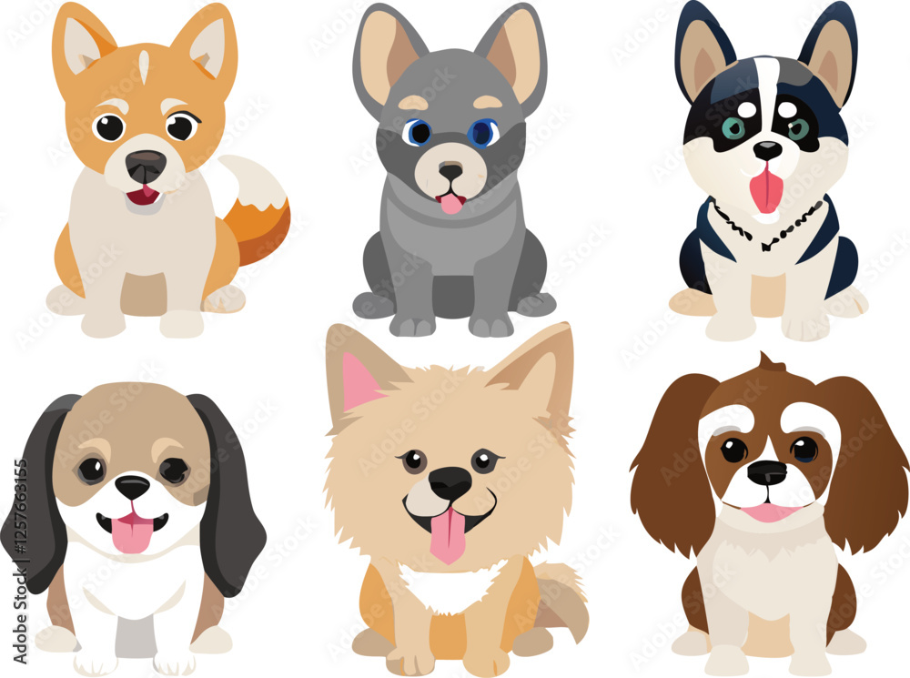 Different dogs collection. Vector Different dogs collection. Vector
