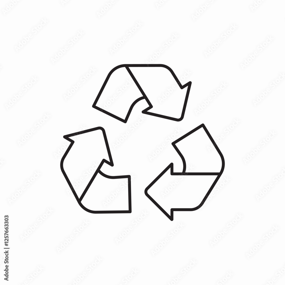 Recycling arrows environment eco icon vector sign Recycling arrows environment eco icon vector sign