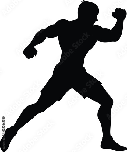 Boxer fighting silhouette vector illustration design isolated on white background