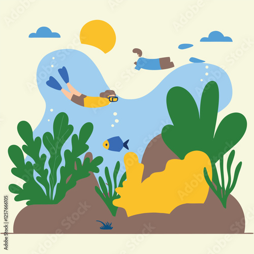 Vibrant Coral Reef: A Call for Ocean Preservation sea fish water nature ecology 