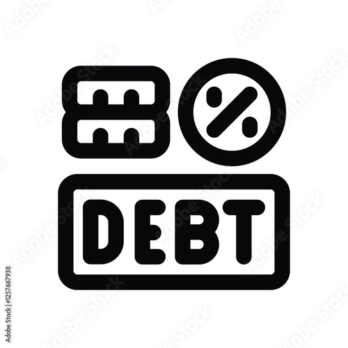 debt line icon. vector icon for your website, mobile, presentation, and logo design.