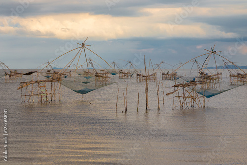 
A giant fish trap or a fish trap is a device used to catch large fish by villagers living in the Pak Pra Canal area of ​​Phatthalung Province. It is made from bamboo and rope photo