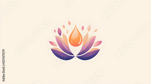 A clean and elegant logo featuring a drop of essential oil surrounded by delicate petals photo