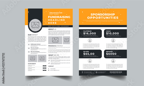 Nonprofit Event Sponsorship Levels Fundraising Flyers 2 style design layout concept