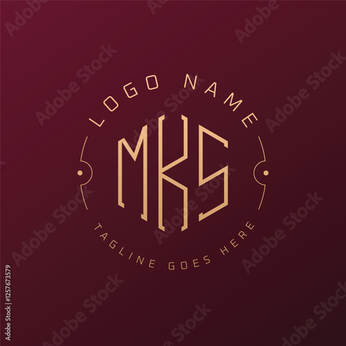 Luxury MKS Logo Design, Elegant Letter MKS Monogram Logo. Minimalist Polygon MKS Logo Design Template