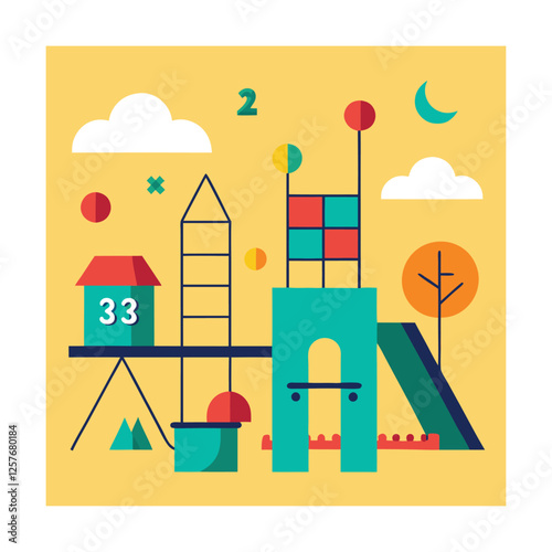 illustration of a house with a lot of houses