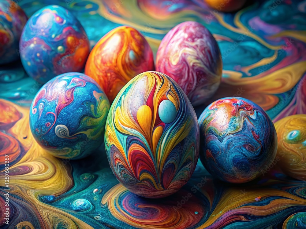 Abstract Easter Eggs Marbled Background - Festive Spring Holiday Design Abstract Easter Eggs Marbled Background - Festive Spring Holiday Design