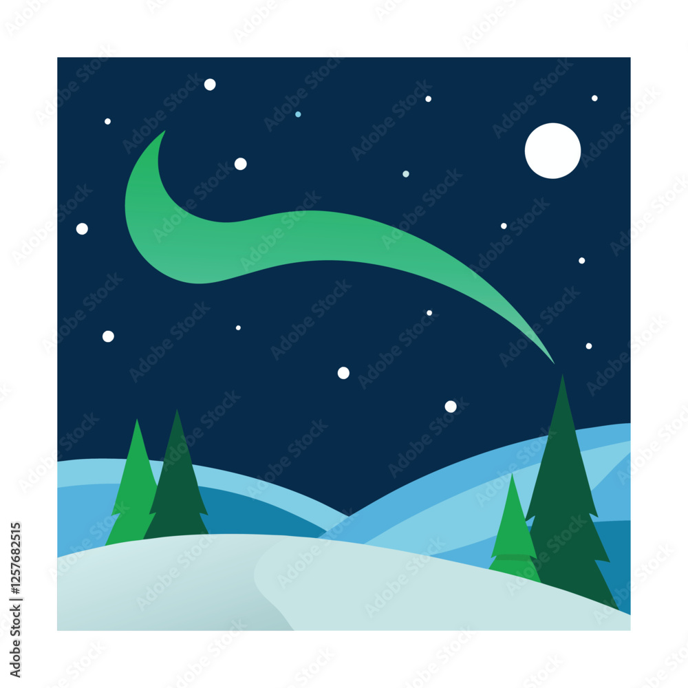 Fototapeta premium winter landscape with christmas tree