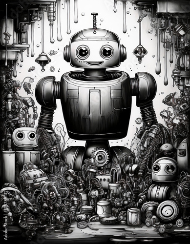 It's a world of robots, Feel free to breathe life into them and color them