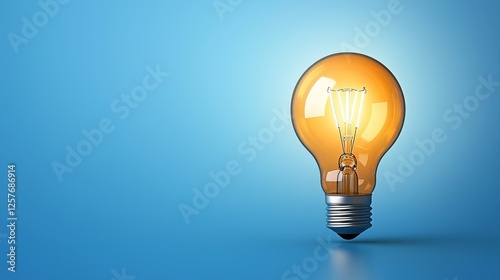 A light bulb on a blue background