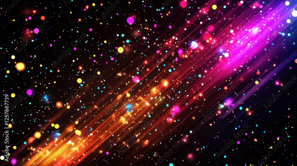 Obraz premium Abstract background with a colorful light effect and data flow, vector illustration