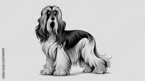Obraz na płótnie afghan hound on white background