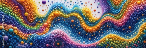Vivid Abstract Landscape with Floating Spheres