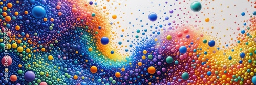 Vivid Abstract Landscape with Floating Spheres