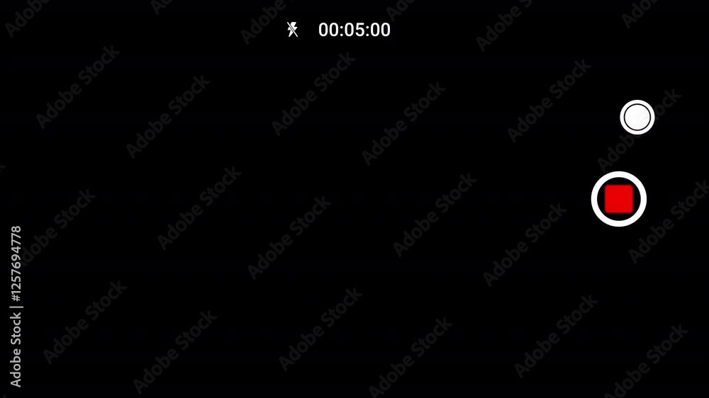 Horizontal smart phone camera screen recording overlay frame with transparent background, Smartphone video camera recording overlay frame with timecode counter