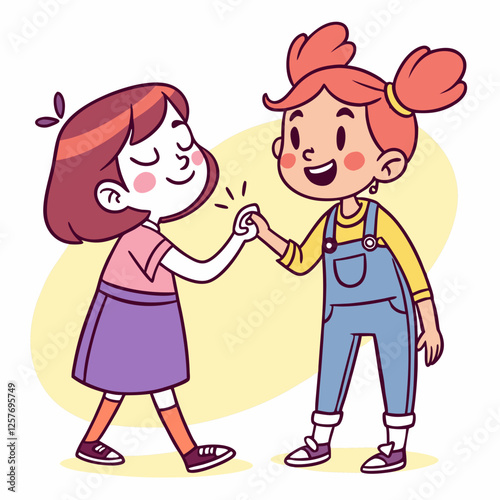 Joyful Friendship: Two Girls Celebrating a Bond