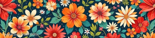Abstract vintage Japanese floral patchwork Seamless vector pattern , wallpaper, carpet