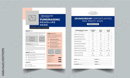 Nonprofit Event Sponsorship Levels Fundraising Flyers 2 style design layout concept