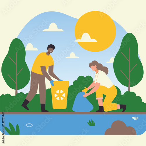 Earth Day River Cleanup: Volunteers in Action for a Greener Planet water nature 