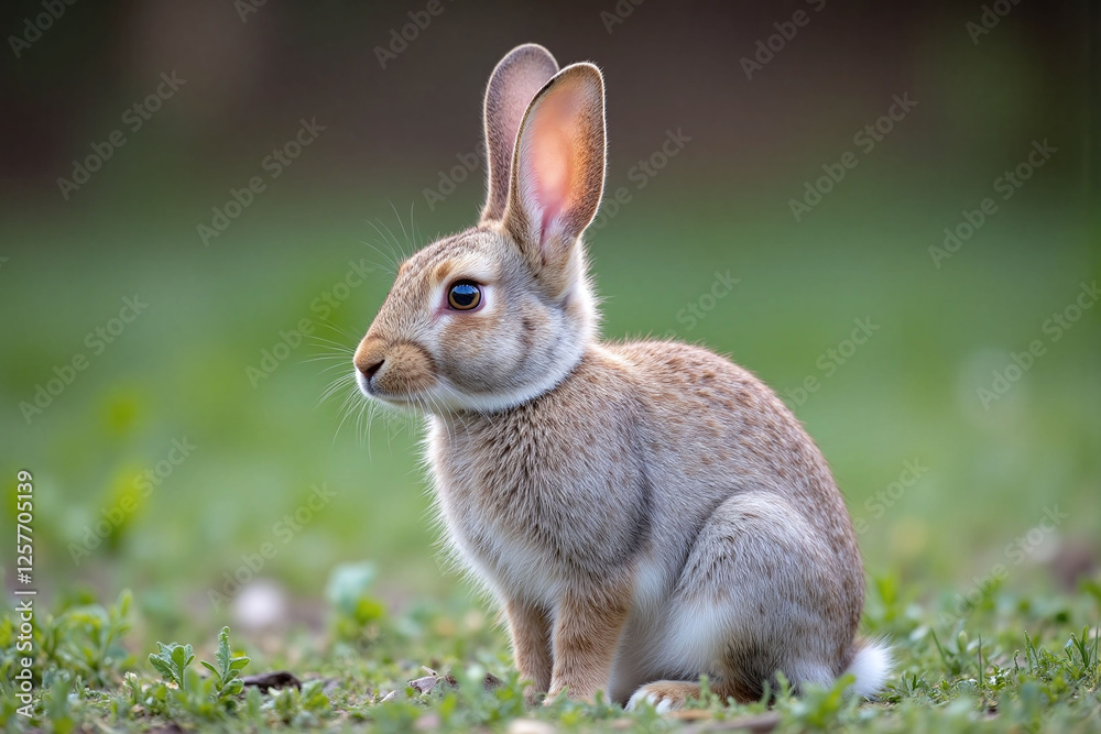 rabbit in natural outdoor setting gray white brown fur rabbit in natural outdoor setting gray white brown fur
