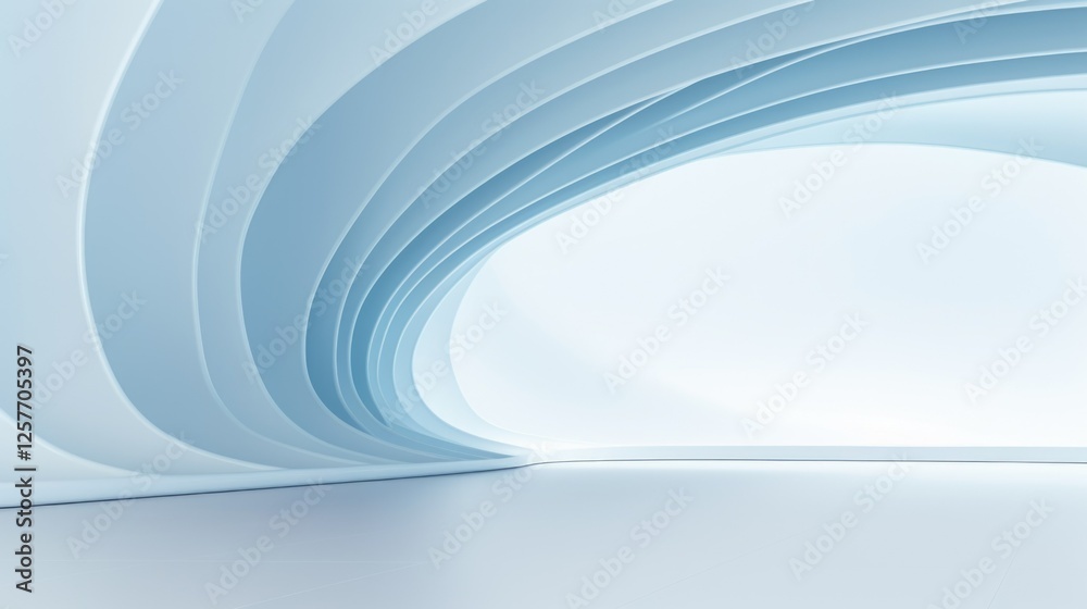 Obraz premium Blue Circular Tunnel Abstract Background