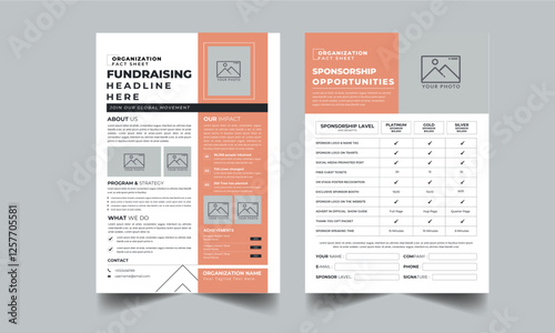 Nonprofit Event Sponsorship Levels Fundraising Flyers 2 style design layout concept