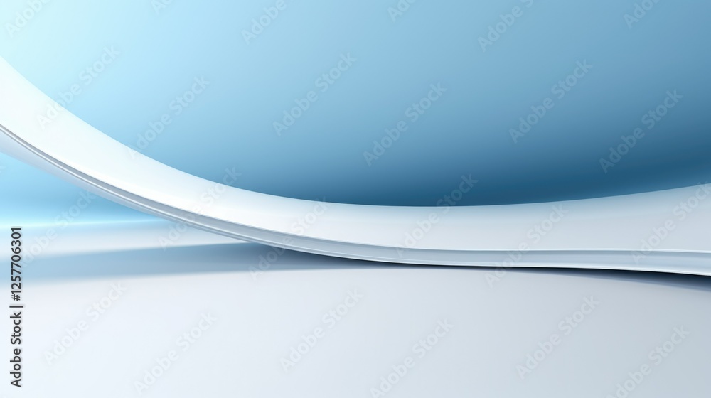 Obraz premium Blue Minimal Horizon Curve Background