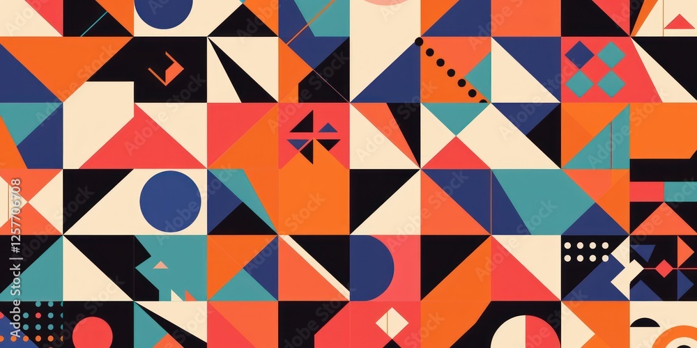 Abstract triangle geometric pattern with triangles in bold colors like orange, blue and red A vibrant and colorful abstract background featuring geometric shapes in various shades Abstract triangle geometric pattern with triangles in bold colors like orange, blue and red A vibrant and colorful abstract background featuring geometric shapes in various shades